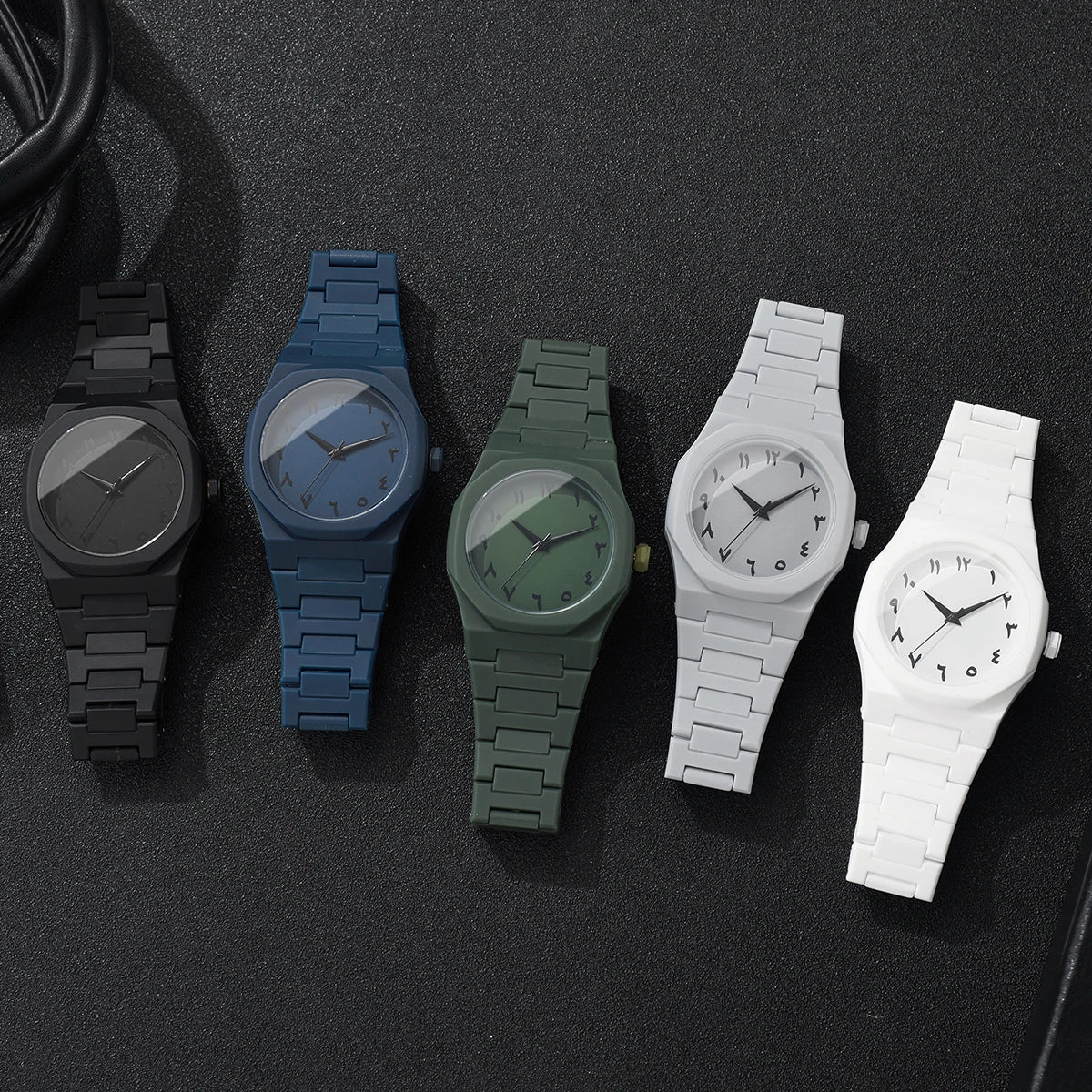 1/5PCS Fashion Plastic Strap Men Business Watches Casual Analog Sports Quartz Watch For Mens Clock Reloj Hombre