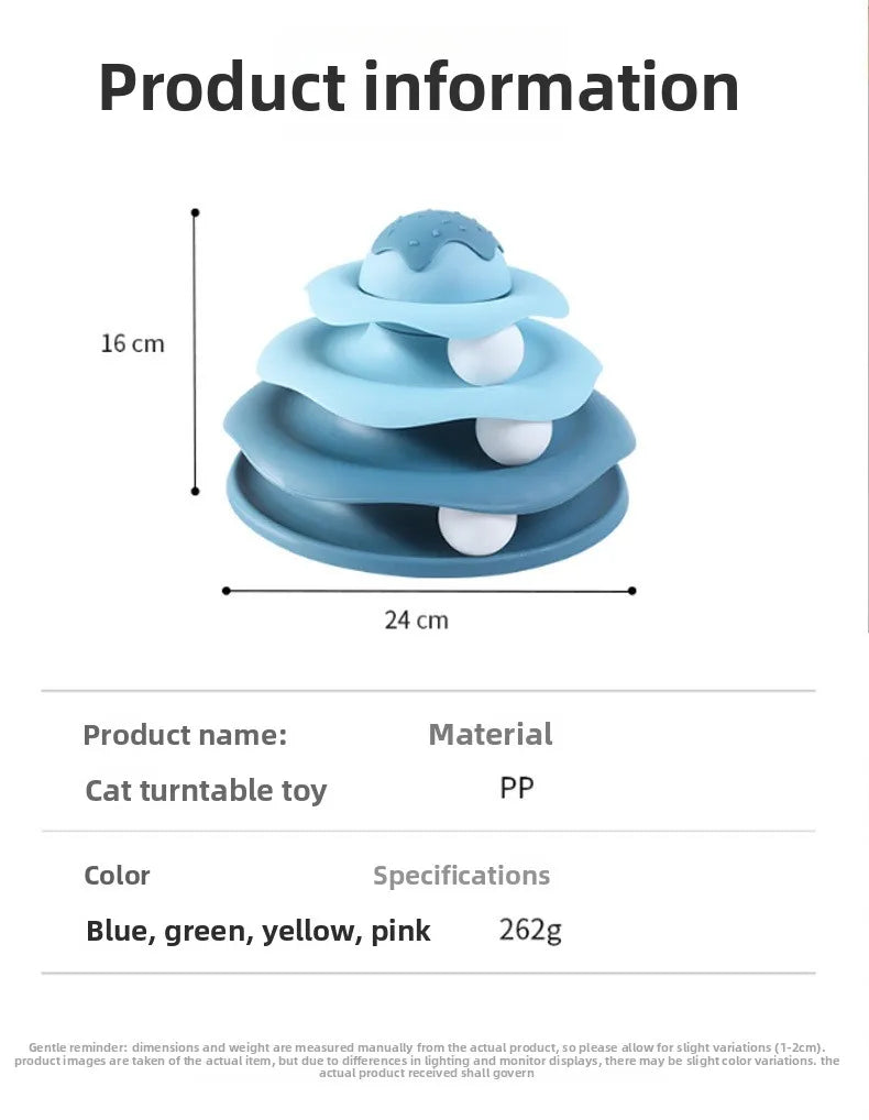 Popular Turntable Toys Cat Toys Little Bee Tumbler Cat Teasing Artifact Turntable