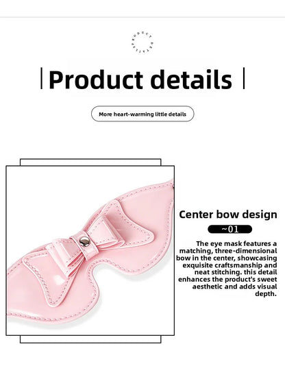 Adult Pink Bow Blindfold Sex Games PU Leather Fetish BDSM Eye Mask For Men Women 18+ Exotic Costumes Sexy Party Club Coslay Mask