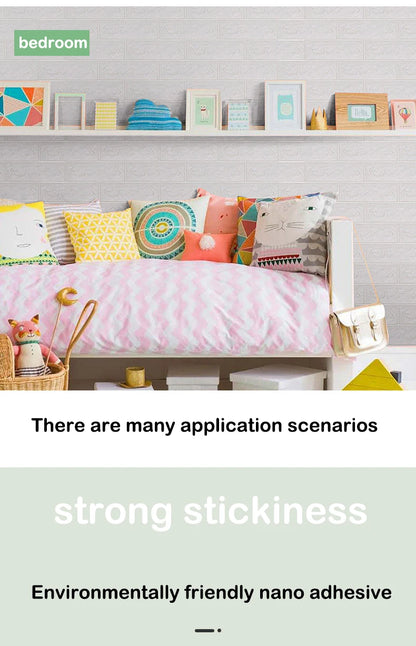 Black Brick Pattern Wallpaper Thick Waterproof and Moisture-Proof Living Room Bedroom Decorative Sticker Self-Adhesive