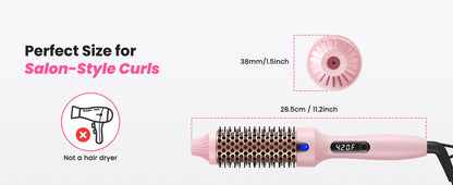 Thermal Brush Blowout Boost 1.5 inch Heated Round Brush for Blowout Look Dual Voltage Negative Ion Technology 6 Temperature Mode