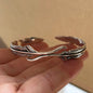 100% Solid 925 Sterling Silver Metal Bracelet for Women Vintage Handmade Simple Retro Black Stone Bracelet Birthday Gift Party