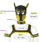 XL Large Size Puppy Cosplay Neoprene Fetish Hood Mask Kit with Chest Strap Collar Armband Sex Costumes for Bdsm Slave Role Play