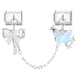 Tassel Chain Butterfly Flowers Star Moon Heart Zircon Italian Charm Links Fit 9mm Bracelet Stainless Steel DIY Jewelry Making
