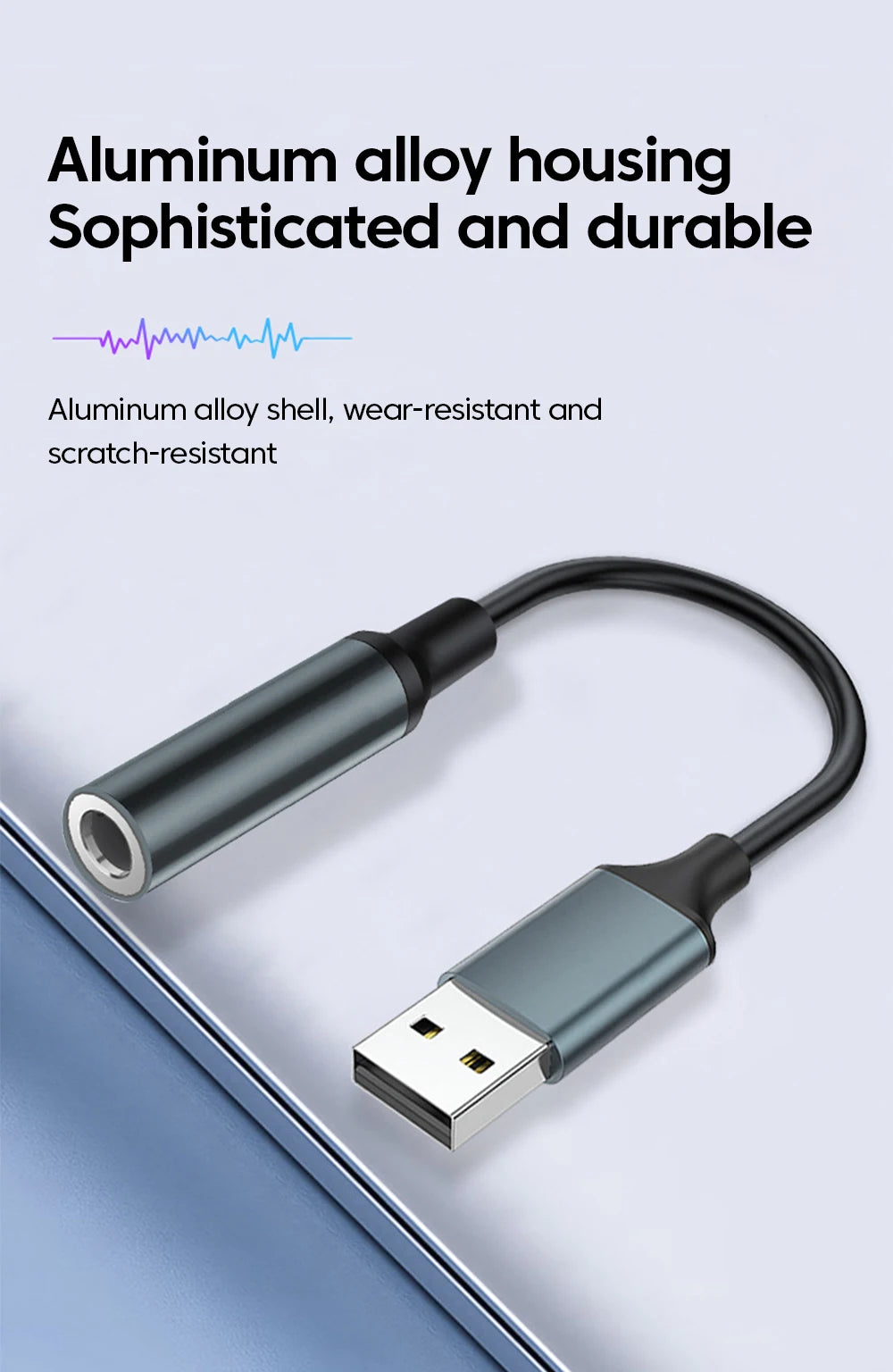 USB To 3.5MM Jack Audio Adapter USB to 3.5mm Headset/Microphone External Stereo Sound For PC Laptops USB to 3.5 Jack Adapter