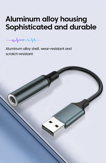 USB To 3.5MM Jack Audio Adapter USB to 3.5mm Headset/Microphone External Stereo Sound For PC Laptops USB to 3.5 Jack Adapter
