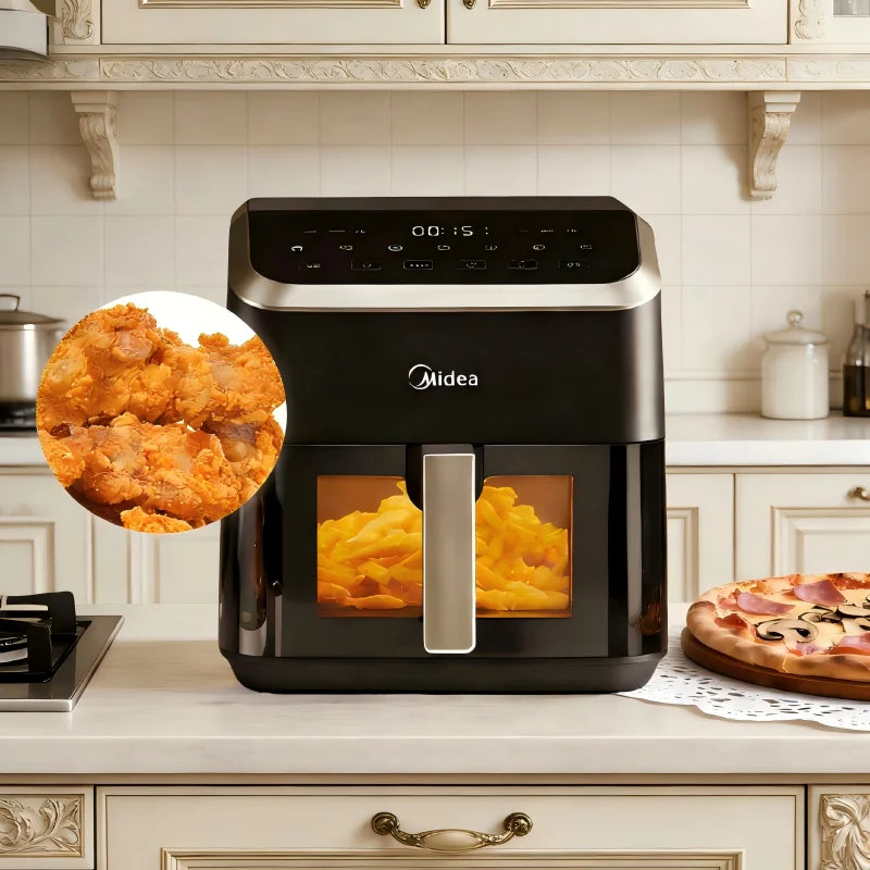 Midea 5L Air Fryer Large Capacity Family Size Multi-Functional Easy Clean Oil-Free Healthy Adjustable Temp Rapid Air