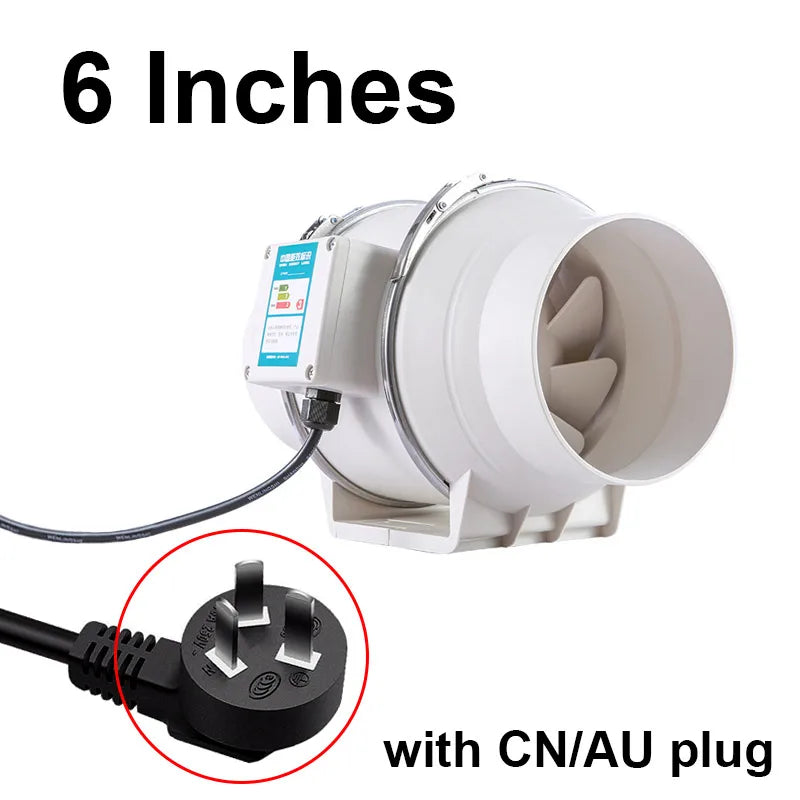 6 inch 220V Exhaust Fans Home Inline Pipe Duct Fan Extractor Ventilation Kitchen Toilet  Air Clean Ventilator Diagonal Flow Fan