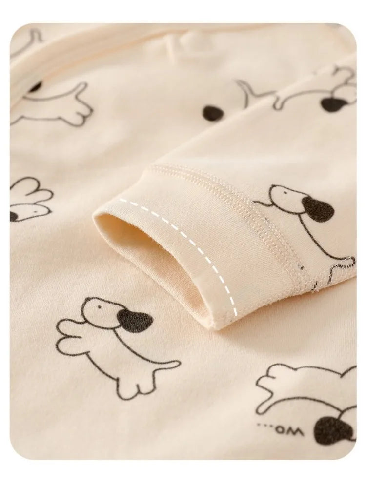AYNIGIELL Spring Autumn 0-6 Months Baby Jumpsuit Cartoon Pattern Male and Female Infants 100%Cotton Rompers Infant Clothing