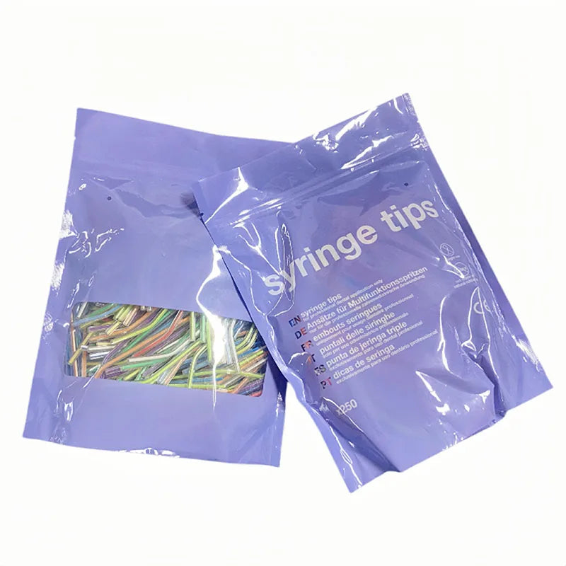 100pcs Dental Air Water Syringe Tips High Quality Disposable Plastic Three Way Syringe Air-Water Head Nozzle Tubes Dentist Tool