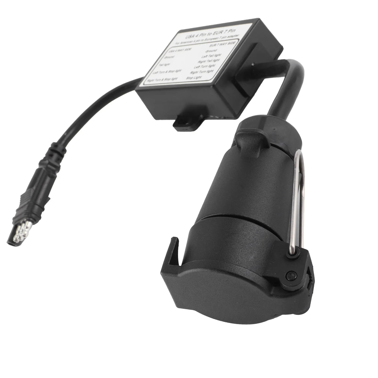 Trailer Connector Light Converter USA 4 Pin to EUR 7 Pin Adapter Stop/Brake Signal Separating 4 Pin to 7 Pin Trailer Adapter