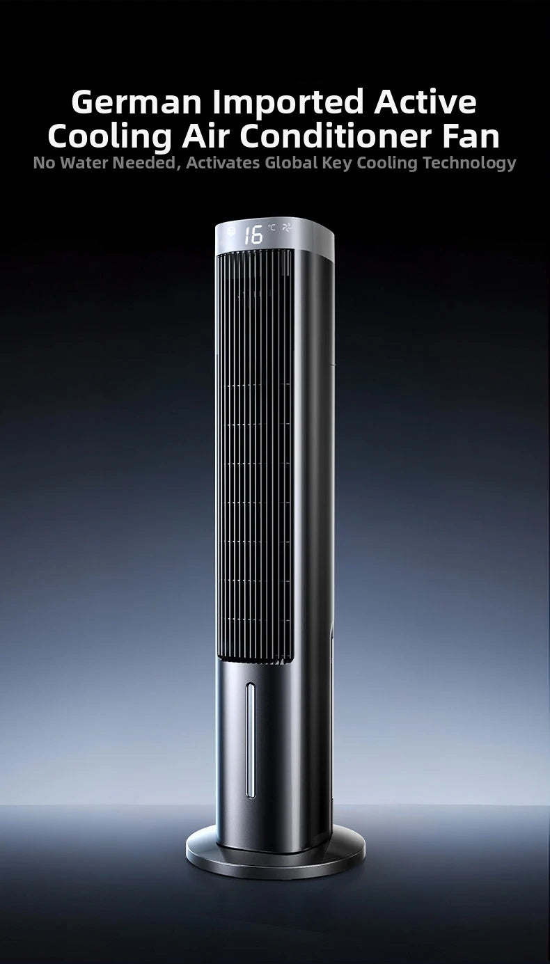 Portable Air Conditioner Fan, Personal Evaporative Cooler with Water Tank & Ice Pack, Quiet 3-Speed Tower Cooling Fan Mobile