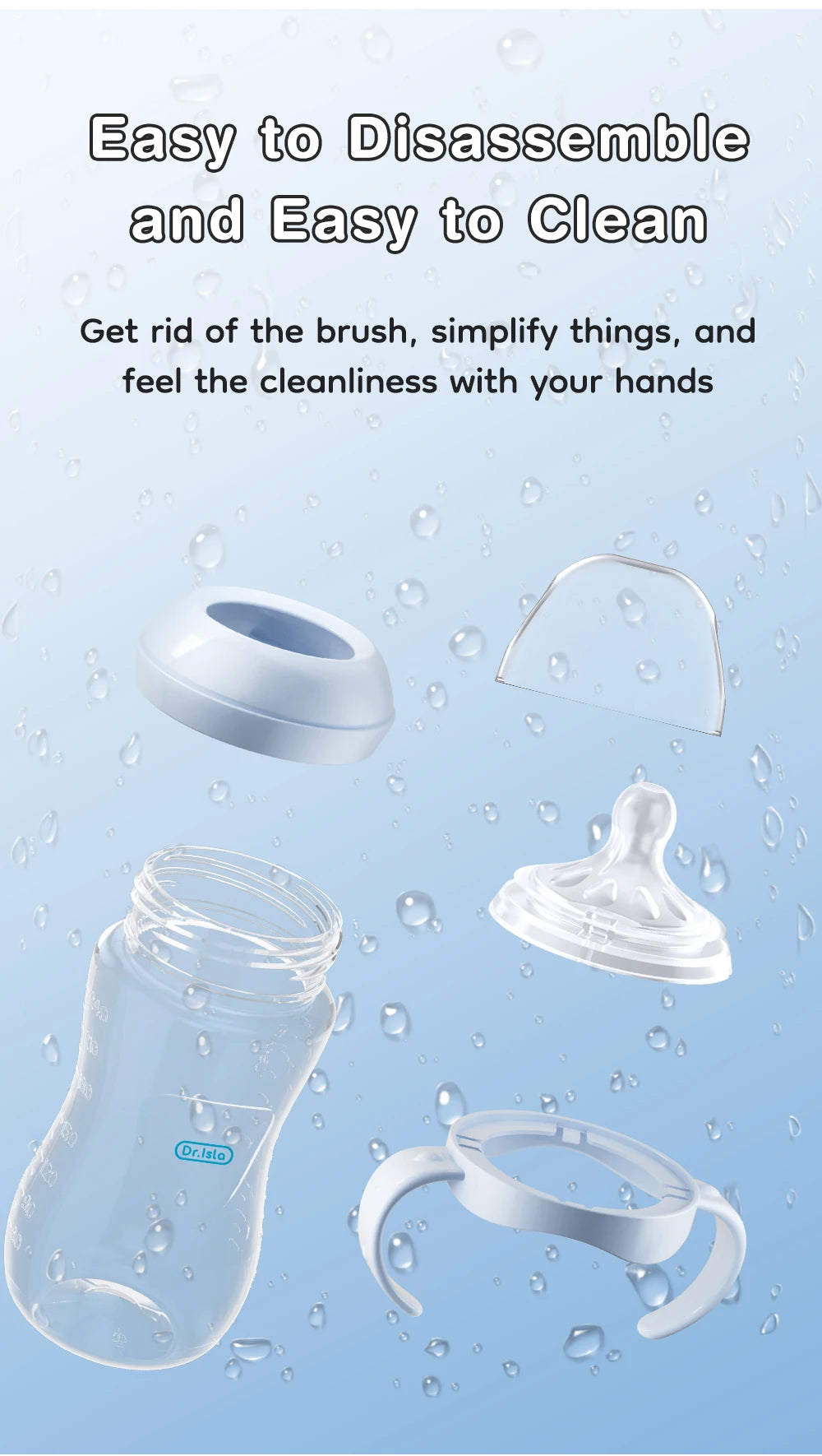 Baby PP Bottle 150/240/330ML Newborn Baby Bottle with Handle Milk Bottle Feeding Baby Bottles Newborn Feeding Supplies BPA-FREE