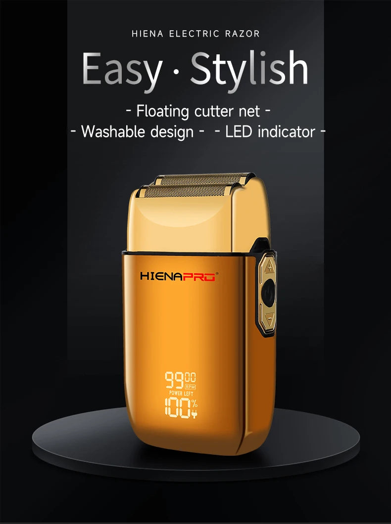 HIENA Shaving Machine Men Electric Shaver Hair Clipper Rechargeable Metal Housing Pro Electric Shaver for Men Electric Home