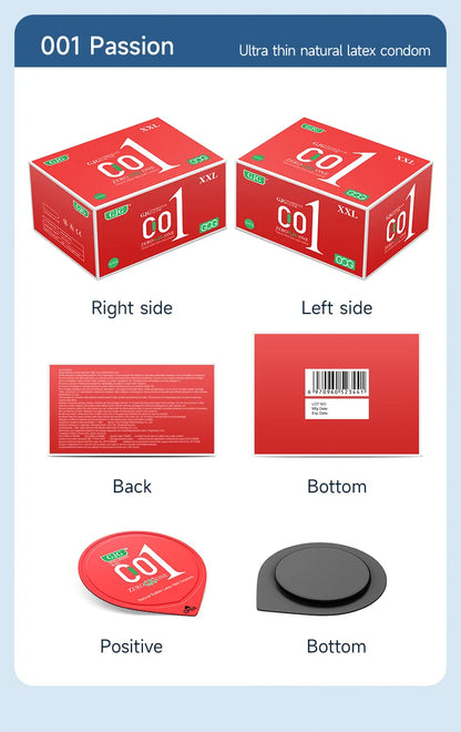 10pcs Large Size 55mm Ultra-thin Condoms Lasting Passion Man Penis Sleeve Natural Rubber Latex Safe Sex Toys Condoms Adult 18+