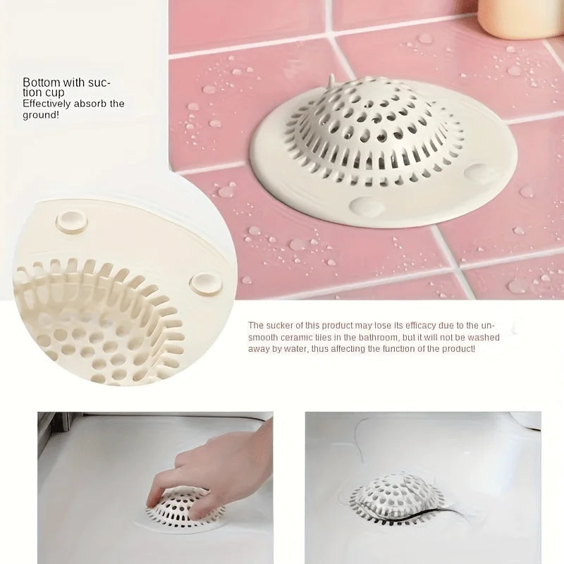 3pcs Hair Catcher Shower Drain - Anti-Clog Kitchen Sink & Bathtub Strainer, Lightweight Oval Design for Efficient Water Flow