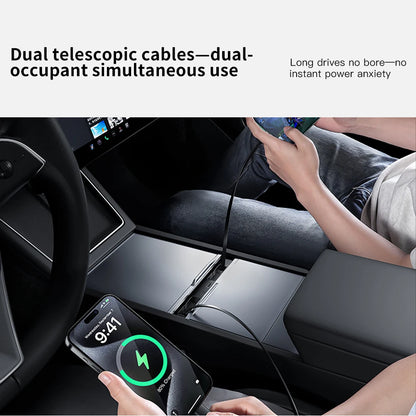 YZ For Tesla Model 3/YYL Juniper Highland 2026 45W Central Control Fast Charging Expansion Dock Car Intelligent Adapter Splitter