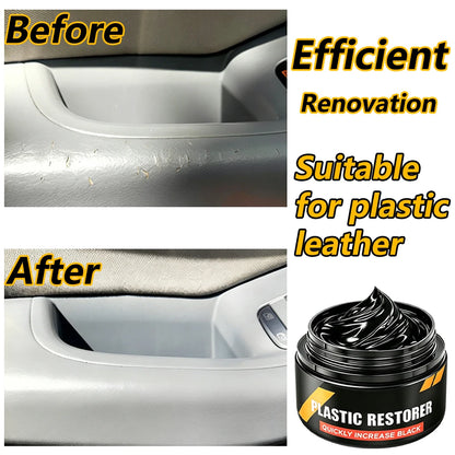 Car Plastic Restorer Crystal Clear Auto Interior Leather & Panel Renewal Wax Coating Agent Back To Black Gloss Car Wax Polish