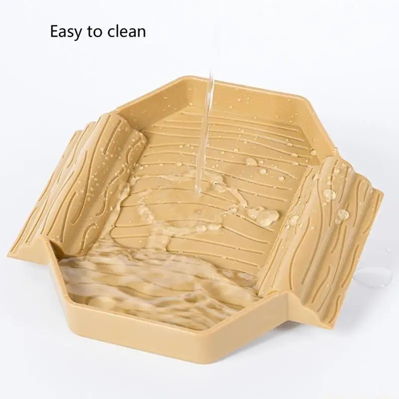 QX2E Small Plastic Turtles Bathing Pool Multifunctional Design Water Basin For Baby Reptiles Easy Cleaning And Portable Use