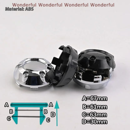 Upgrade 4pcs 68mm 61mm Car Rims Caps, Auto Wheel Center Covers, Dust Proof Hubcaps Hub Emblems