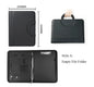 PU leather A4 zipper calculator binder conference file pad folder briefcase tablet portable circular handle file bag