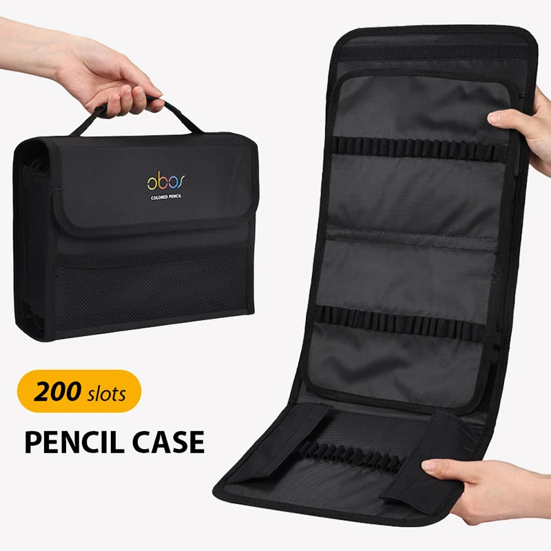 48/72/120/150/200 Holes Colored Lead Pencils Storage Bag Large Capacity Case Box Holder School Supplies Stationery Student