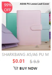 Sharkbang A7 Square Loose Leaf Diary Notebook Glitter Journals Agenda Planner PVC Binder Goo Card Book Gift Set Stationery