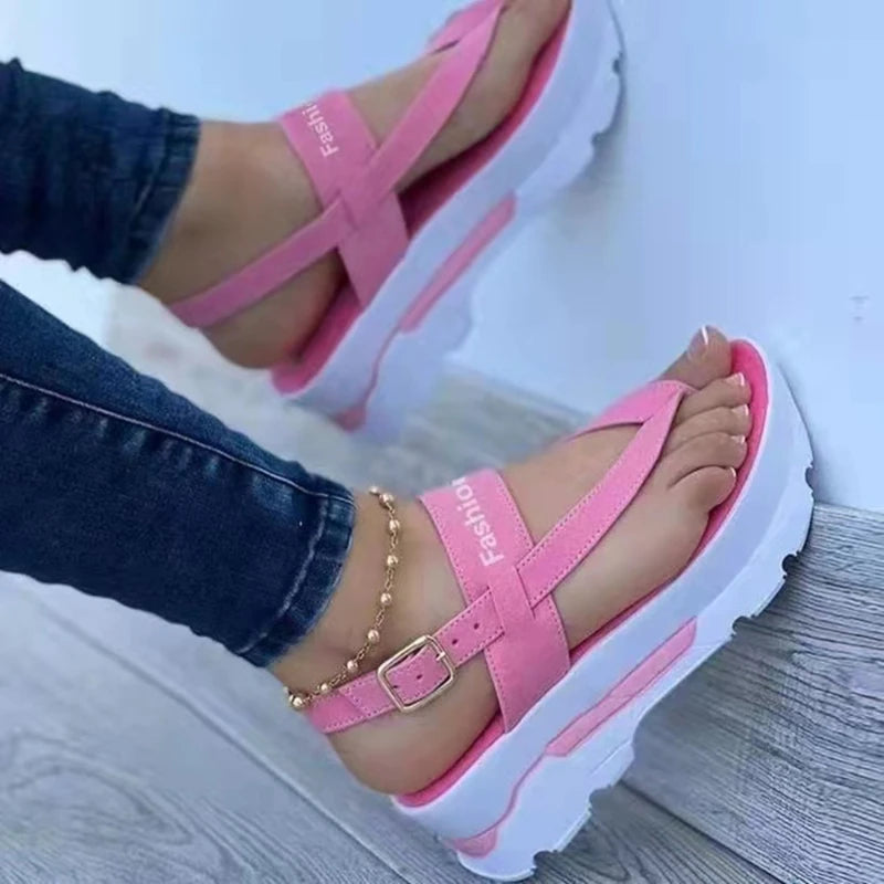 2025 Summer Sandals for Women Fashion Platform Sandals Wedge  Casual Shoes Lightweight Heeled Sandalias Mujer Flip Flops Zapatos