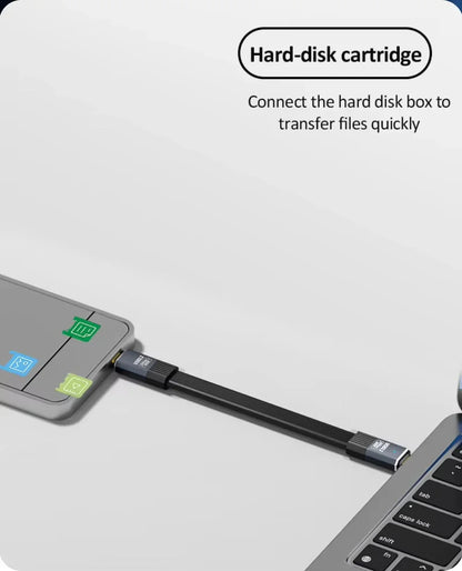PD 100W Short USB C to USB C Cable Fast Charging 5A USB C Cord USB3.2 20Gbps Data Transfer 8K@60Hz Flat Data Charge Cable