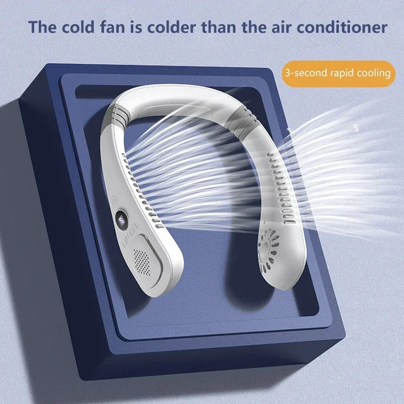 Lenovo Neck Bladeless Fan Mini Ultra Longlife Portablelazy Silent Fan Usb Charging Student Sports Office Multiple Home Scenarios