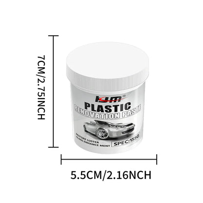 KJM Plastic Renovation Paste 155G Gloss Shine Protectant for Car Interior Dashboard Leather Seat Trim Dressing Restorer