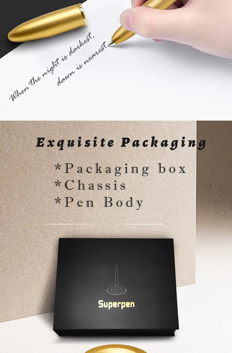 New Creative Aluminum Alloy Magnetic Levitation Self Supporting Signature Pen Business Office Swing Freely Not Fall Pen Gift Box