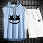 Brand Summer Men's Two Piece Set CasualT-Shirt and Shorts Set Mens Sports Suit Fashion Short Sleeve Tracksuit Hooded T-shirt