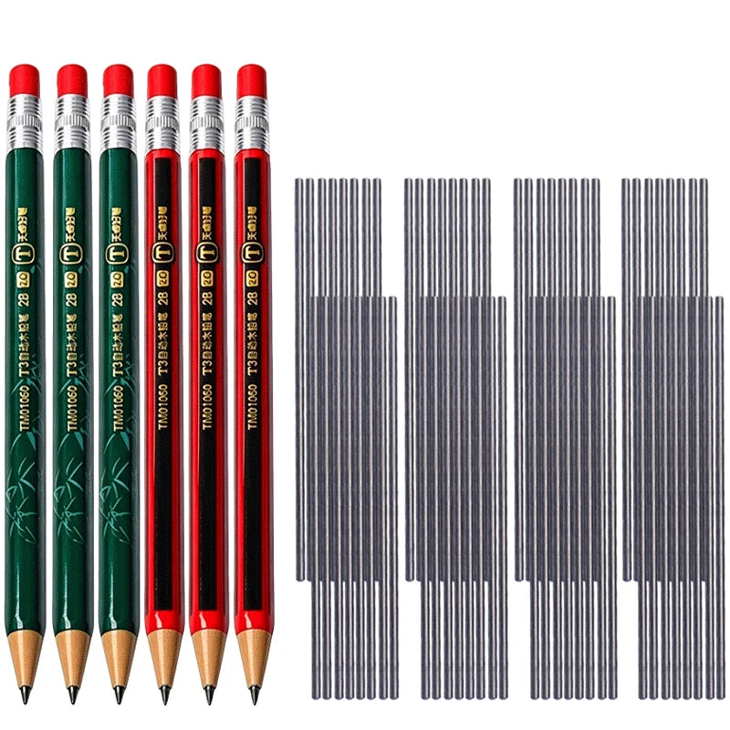 1-42Pcs Mechanical Pencils Set 2B 2.0mm Automatic Student Pencils with Sharpener Color Pencil Leads School Pens Cute Stationery