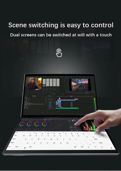 GLF-S2 10.9+10.95 Inch Dual Screen Laptop Intel I3 1215U N100 Touchscreen Notebook WIFI 6 180° Flip Win11 Laptop Tablet Computer