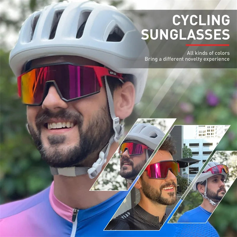 4 Lens Men Women Cycling Glasses Polarized Sport MTB Road Bike Goggles UV400 Bicycle Eyewear Fishing Running Driving Sunglasses