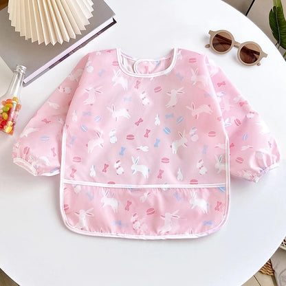 Waterproof Full Sleeve Baby Bibs Children Apron Long Sleeve Feeding Smock Kids Eating Breastplate Infant Scarf Clothing