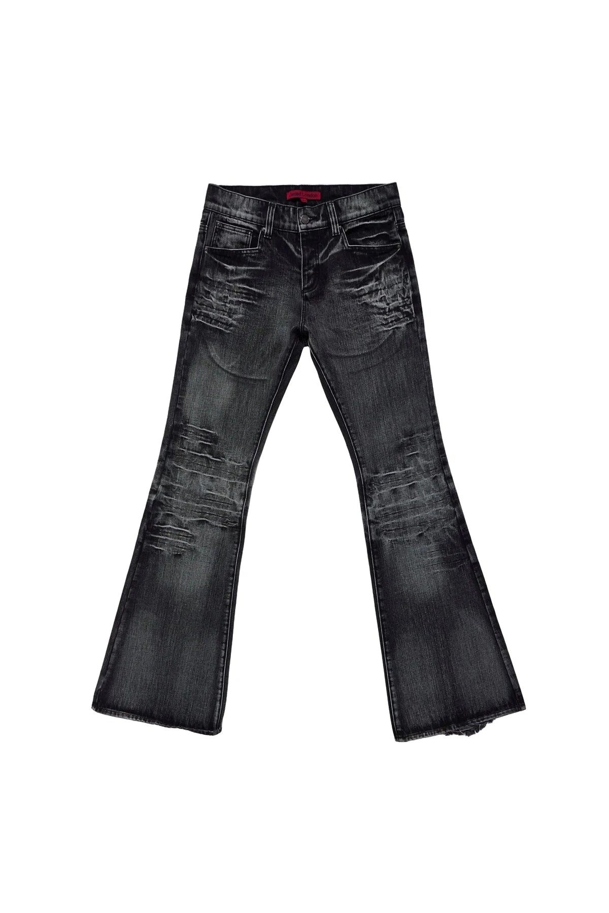 Y2K Vintage Flared Jeans Mid Blue Washed Men Women Bootcut Jeans American Hip Hop Distressed Streetwear Unisex Wide Leg Pants