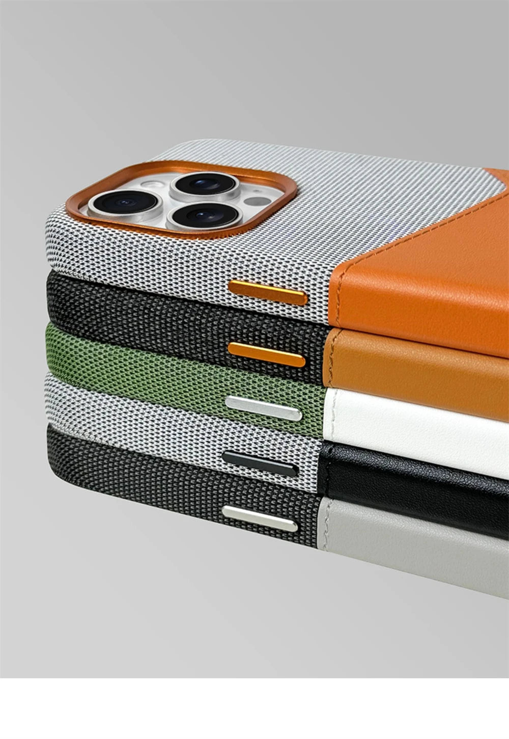 Card Holder MagSafe Leather Case For iPhone 17 Pro Max 16 15 14 Plus 13 12 Pocket Wireless Charging Alloy Lens Hit Color Cover