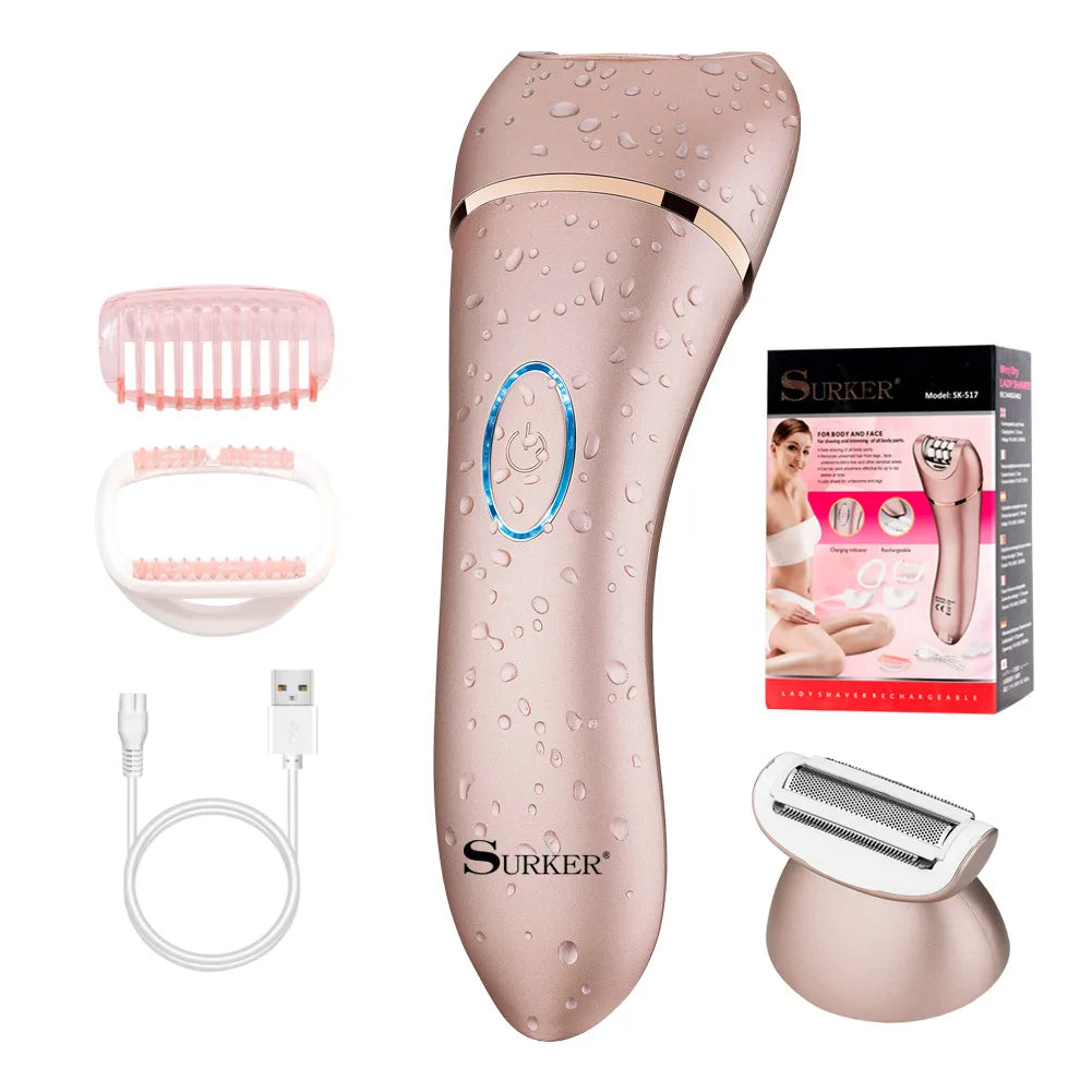 Surker Electric Hair Removal for Women Waterproof Household Hair Epilator Bikini Arm Hair Shaver USB Charging Razor Machine