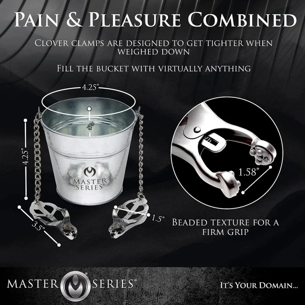 Nipple Clip Metal Chain Clip Clitoral Clip Adult Sex Toy Slave Bucket BDSM Small Water Bucket Silver Iron Chain Clip Suitable Fo