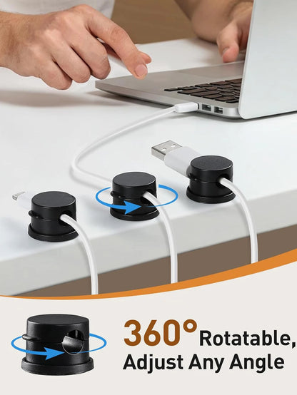 6PCS Magnetic Cable Clips Cable Smooth Adjustable Cord Holder Cable Organizer Holder Under Desk Cable Management