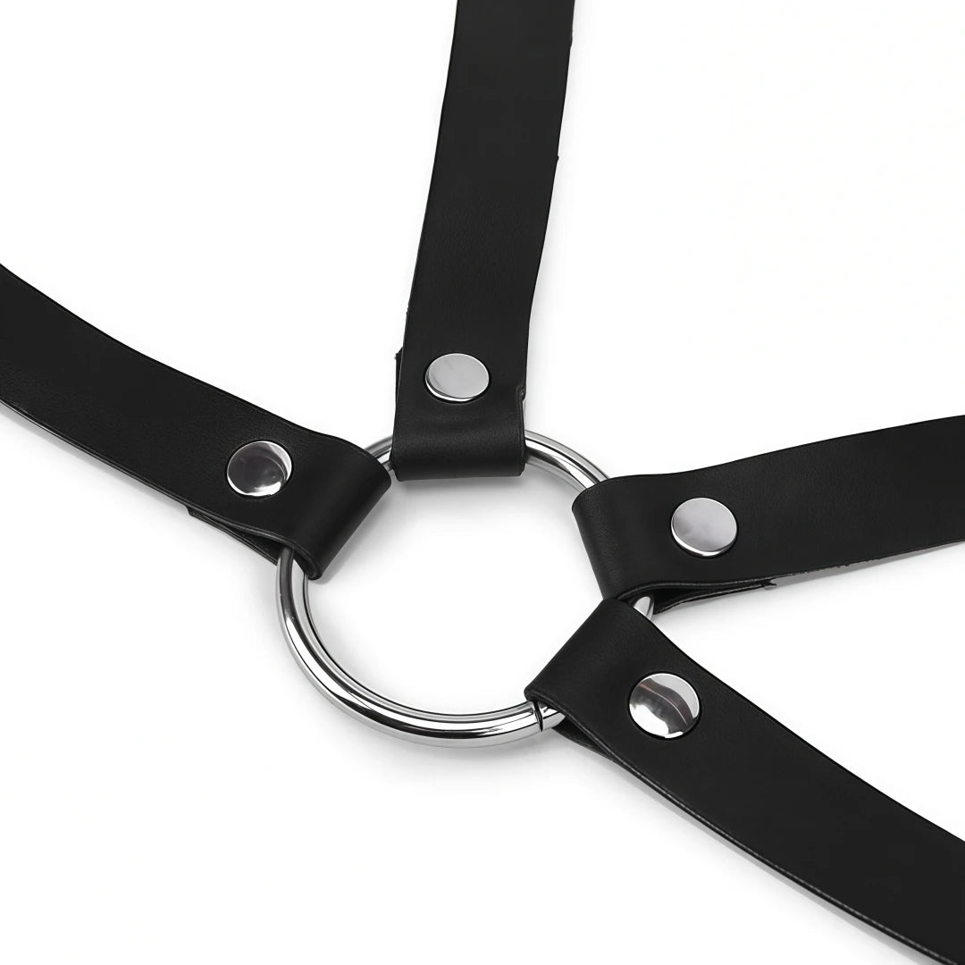 Leather Cat Mask & Body Harness Set Women Erotic Bondage BDSM Fetish Lingerie Gothic Masquerade Cosplay Accessories