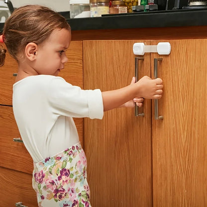 1-10pc Child Safety Strap Locks Baby Locks for Cabinets and Drawers, Fridge & More. Adhesive Pads.No Installation Required