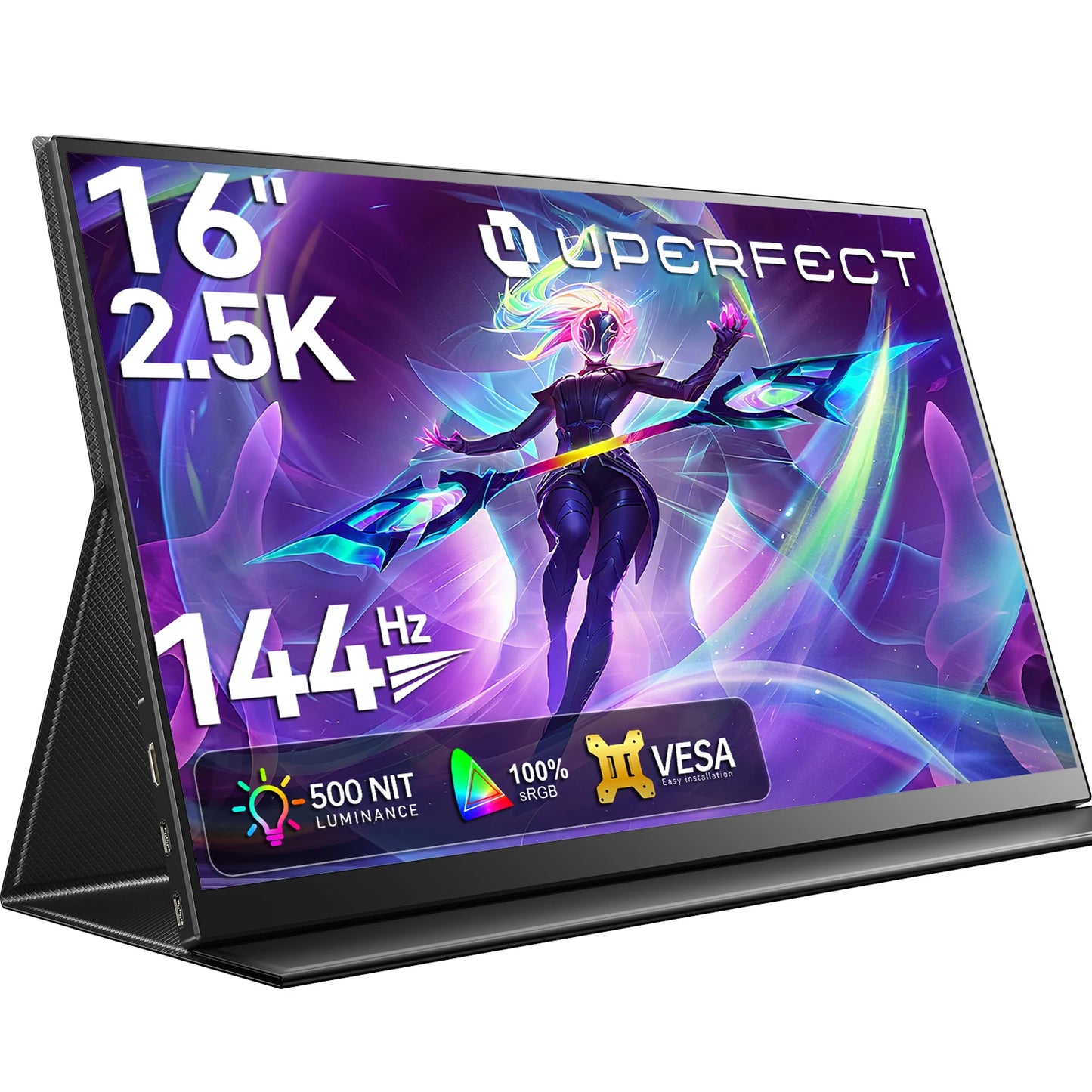 UPERFECT 2K 144Hz Gaming Monitor 16' Portable Display 100%sRGB W/HDMI USB C Screen For PS5 Steam Deck Switch XBOX Laptop PC