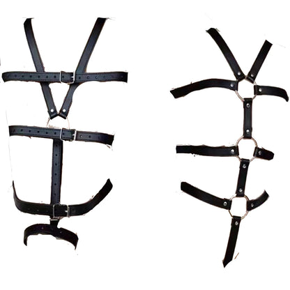 BDSM Bondage Women Garter Set Leather Cage Bra Mesh Harness Sexy Woman Toadette Costume Sexy Goth Fetish Lingerie Sex Adult Game