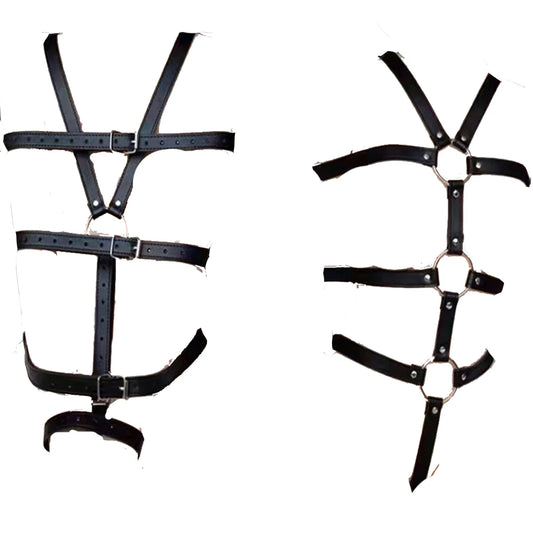 BDSM Bondage Women Garter Set Leather Cage Bra Mesh Harness Sexy Woman Toadette Costume Sexy Goth Fetish Lingerie Sex Adult Game