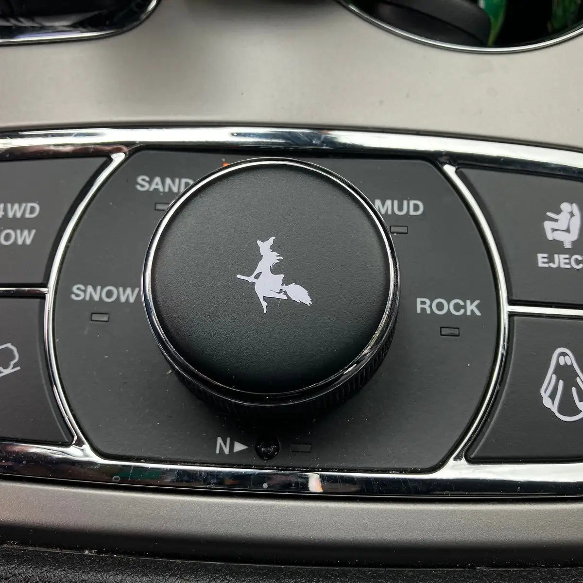 Witch Vinyl Decals for Blank Car Buttons Spooky Halloween Auto Accessories for Women Car Interior Decor Accessories