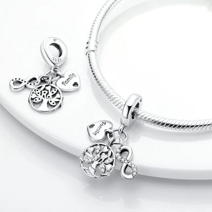 Original 925 Sterling Silver Charm Beads Clover Sunflower Tulip Carnation Pendant For Women Jewelry Fashion Gift