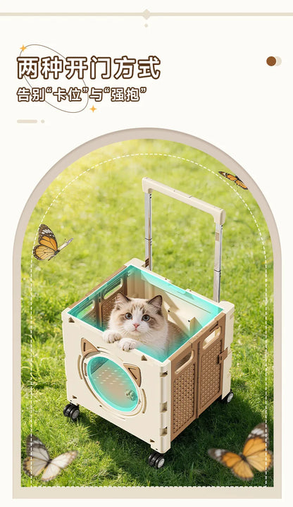 Pet outdoor pet travel trolley cat dog trolley folding shopping cart supermarket household